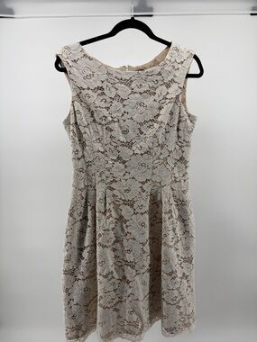 Vince Camuto Floral Lace Pleated Pocket Cocktail Dress, Women's Size 8